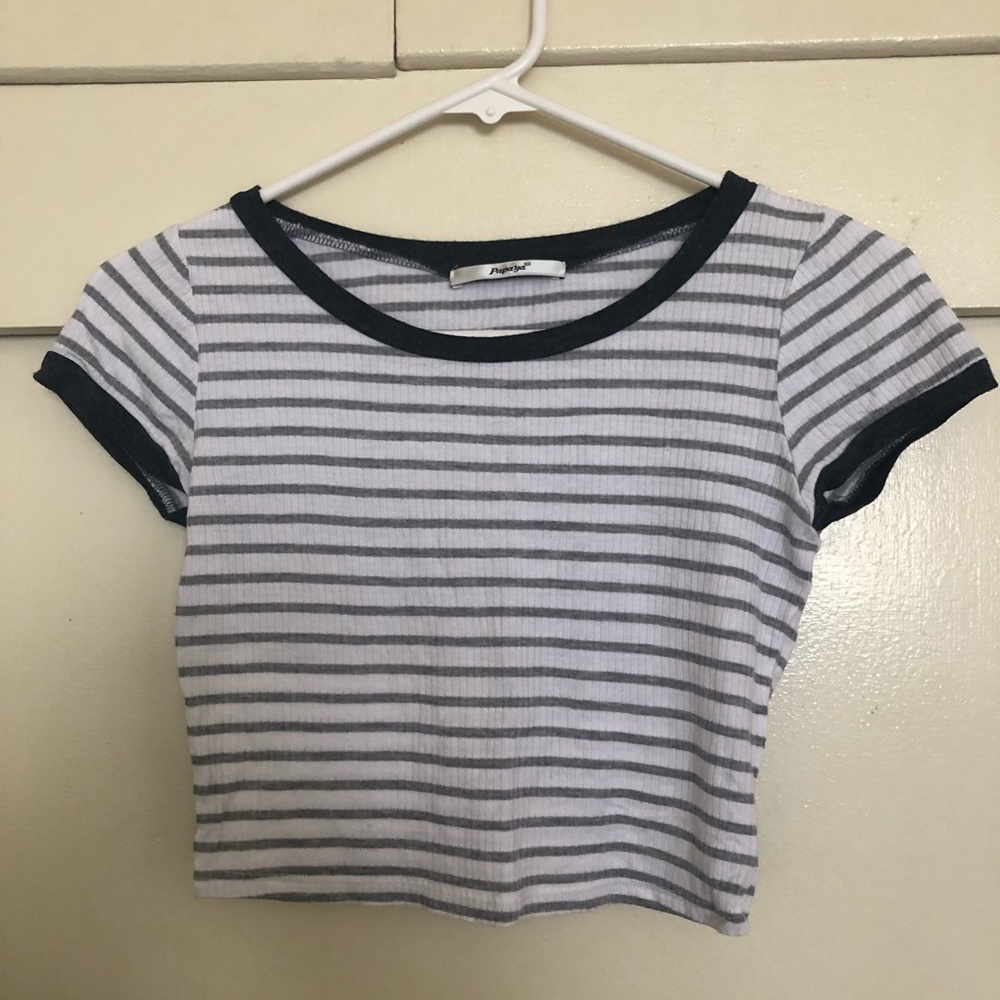 cropped top with stripes